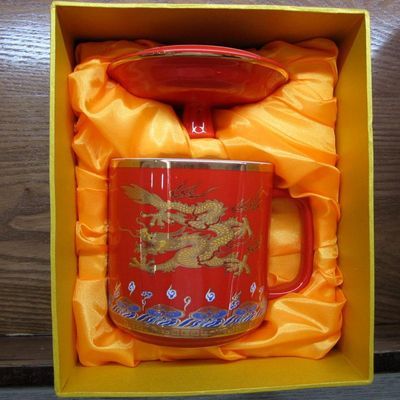 【直銷中國紅沁園春 高檔禮品瓷金龍將軍杯 骨瓷陶瓷茶杯辦公杯】價格,廠家,圖片,杯子,德化縣梅嶺窯陶瓷廠-
